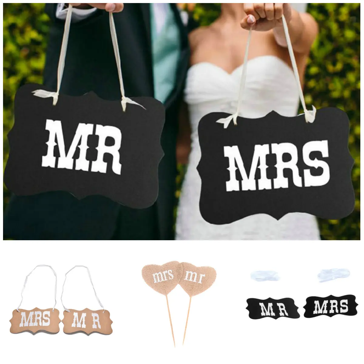 1 комплект сделай сам черная бумага Mr Mrs + лента знак фото стенд реквизит свадебное