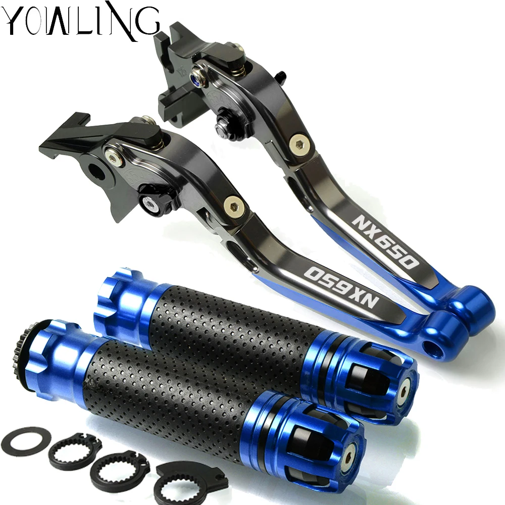 

Motorcycle Adjustable Folding Brake Clutch Levers Handlebar Hand Grips For HONDA NX650 1988-1999 1989 1990 91 92 93 94 95 96 97