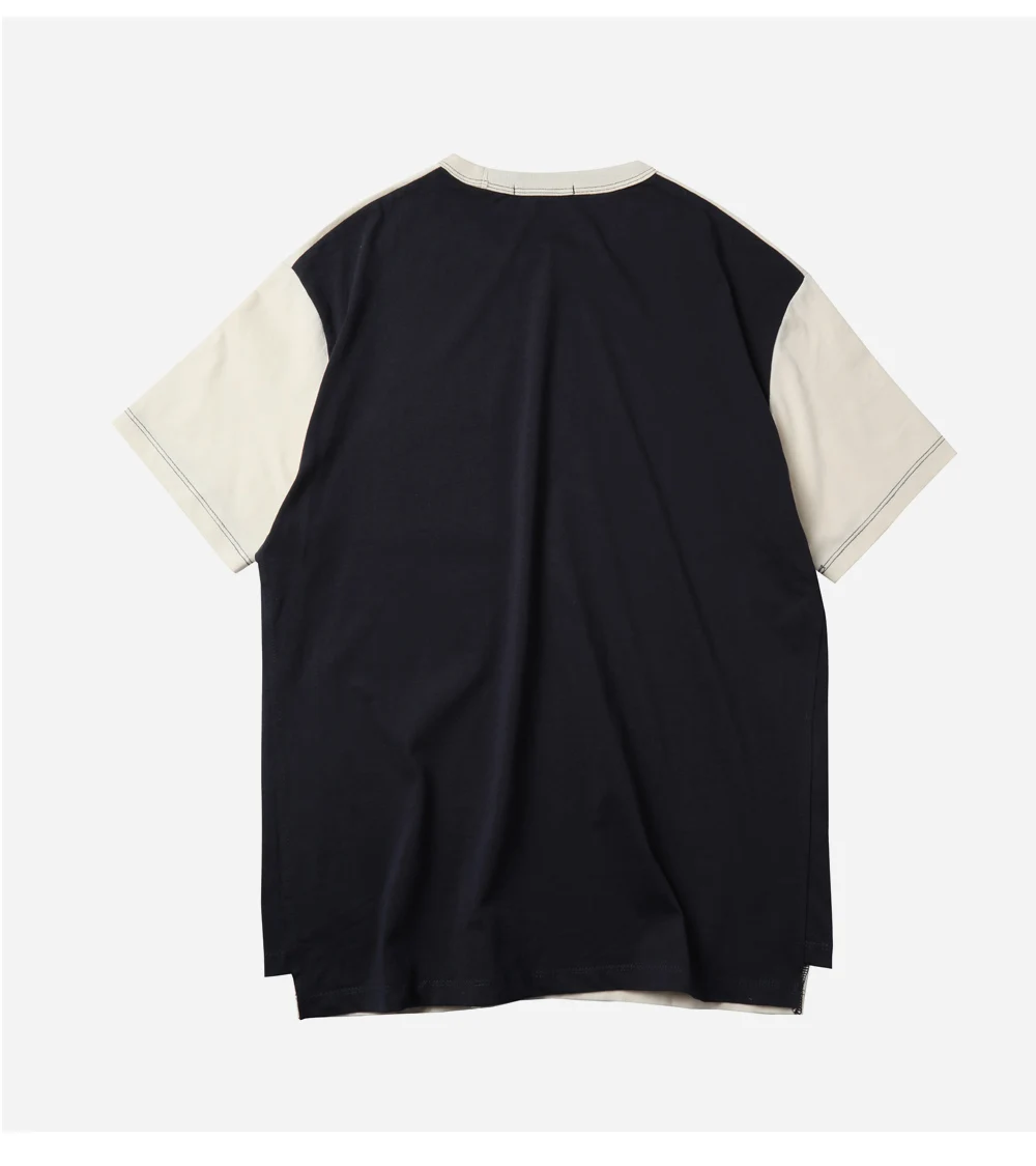 SIMWOOD летняя новая Лоскутная футболка мужская мода хип-хоп контрастных цветов топы размера плюс футболка хлопок уличная одежда 190319
