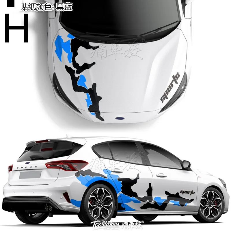 I Автомобильные наклейки для Ford Focus, цветные наклейки с цветами для тела, декоративные наклейки для фокуса, модифицированные персональные наклейки, пленка - Название цвета: I