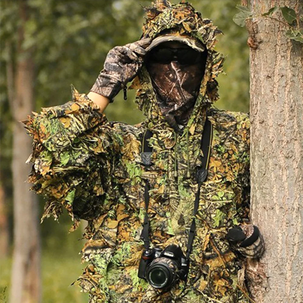 Лесной камуфляж Ghillie костюм камуфляжная одежда охотничий Олень Охотничий 3D лист игра