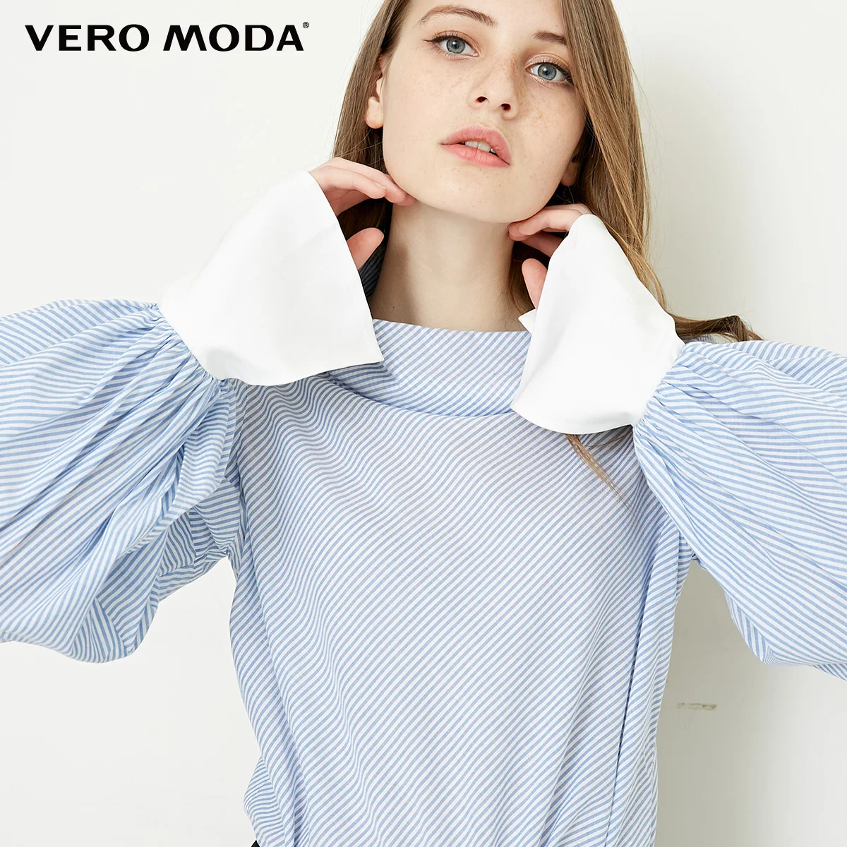 Vero Moda полосатая рубашка с ворсом и воротником | 318151511|