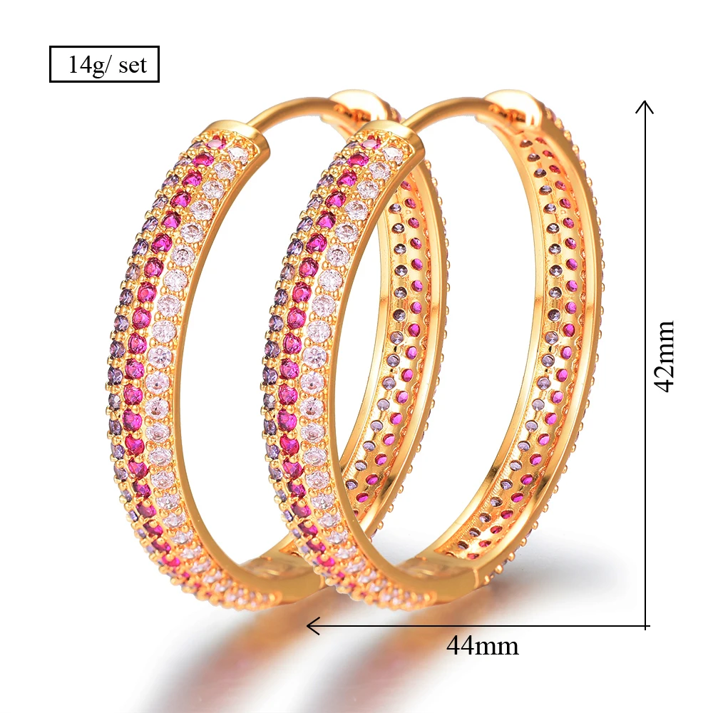 

missvikki Handmade Fashion Design Hoop Earrings Shiny Cubic Zirconia for Women Party Occasion Best Romantic Jewelry Accessories