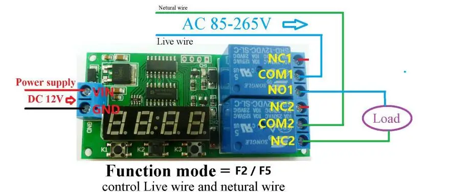 DC 5v/ 12V цифровой двойной программируемый реле управления таймер задержки цикла