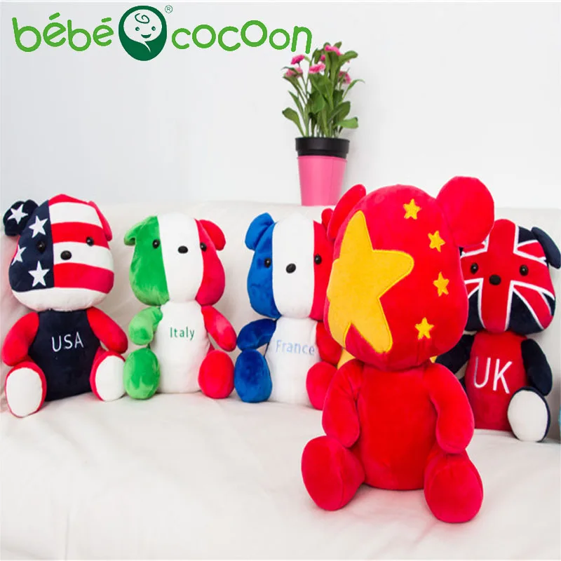 Bebecocoon Новое поступление 2017 года Национальный флаг Мишка Куклы животного