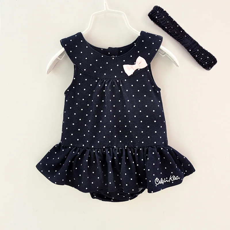 

DOLLMAI reborn baby dolls clothes pretty jeans white dots cute dress with simple headband for 50-57cm dolls accessories