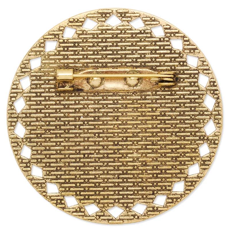 35 мм Новый позолоченный сплав плоский филигранный круг ободок лоток шпильки