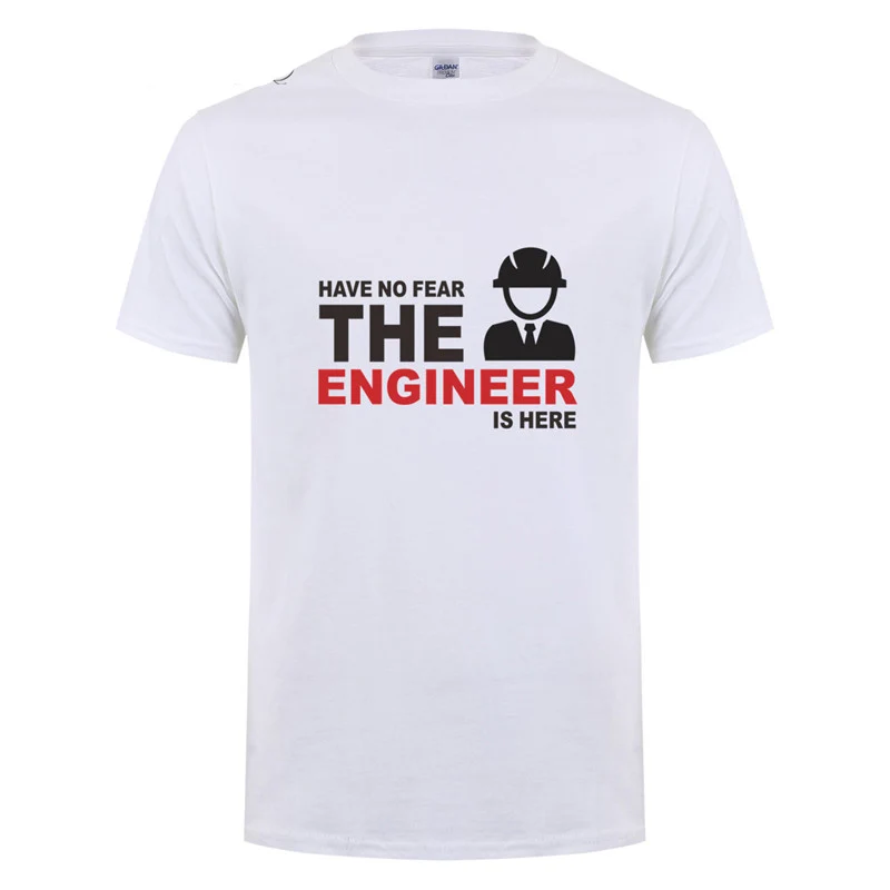 Новые летние модные не бойтесь инженер здесь Футболка Для мужчин Изделие из