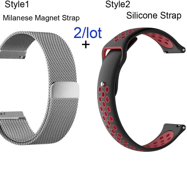 22 мм браслет ремешок для huawei Watch GT Honor Magic Dream Watch Band для Huami Amazfit Pace Stratos Milanese Correa для samsung - Цвет: silver-black red