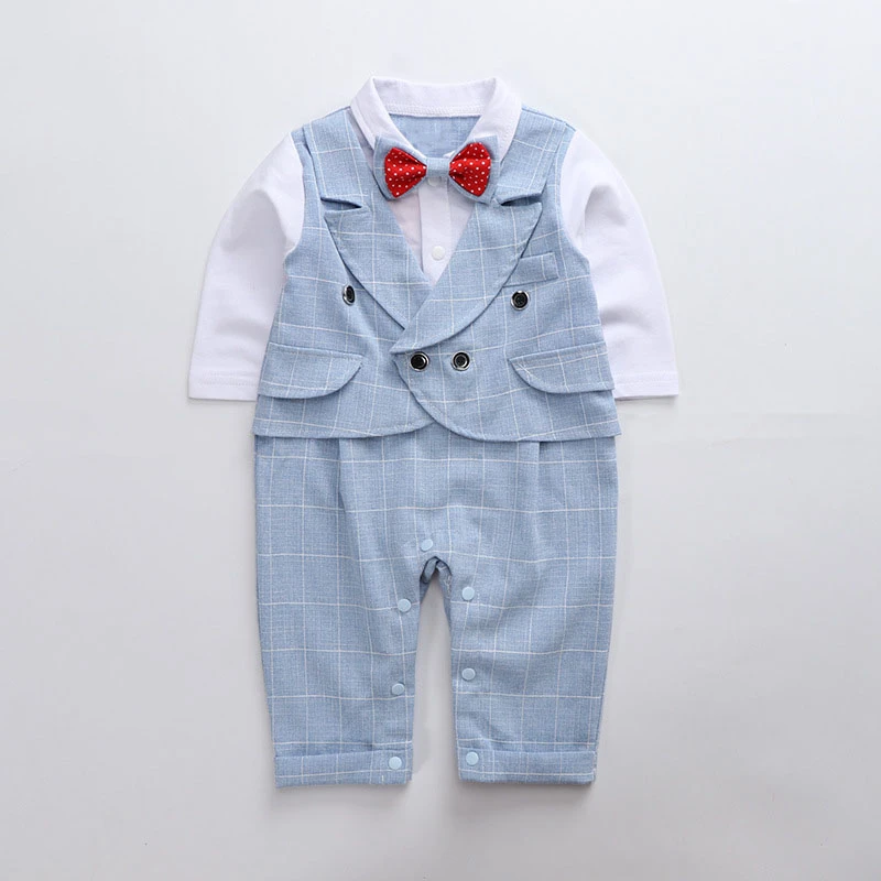 Модные комбинезоны с галстуком для маленьких мальчиков Цвет серый синий Сетка в