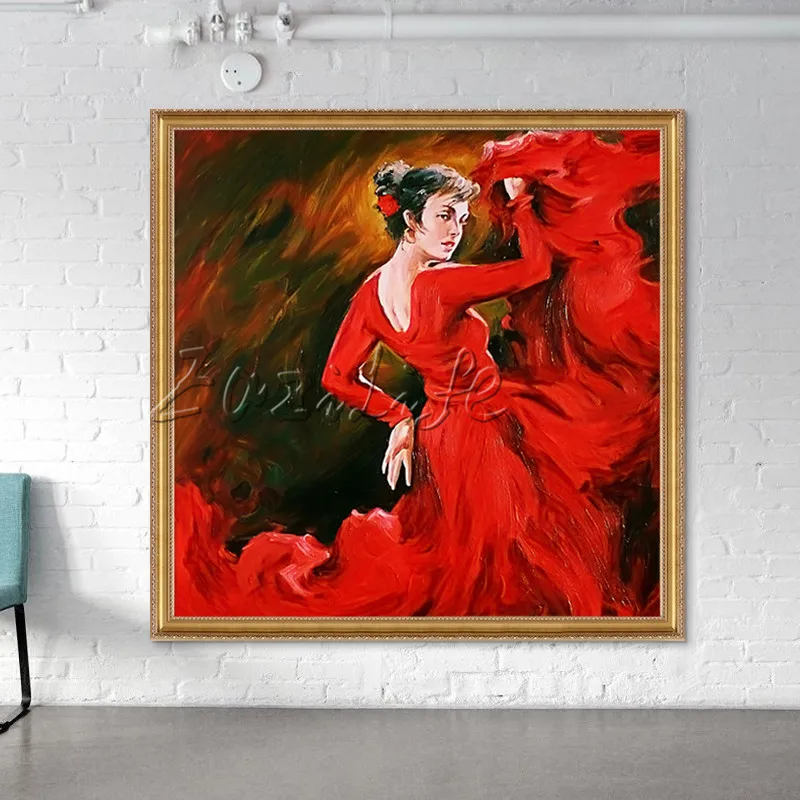 Испанский танцор фламенко живопись Латина женщина картина маслом на холсте