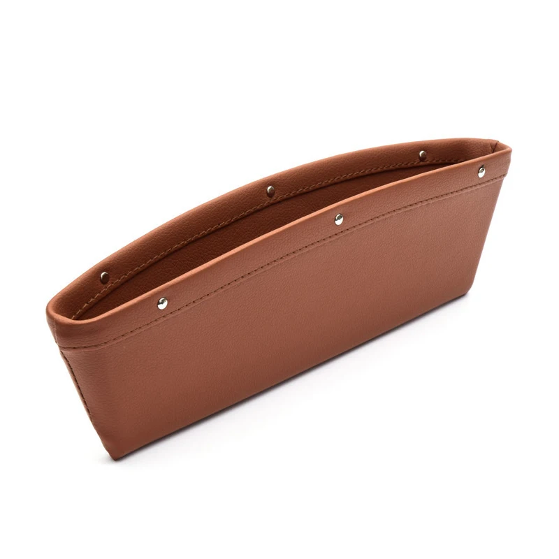 606SYK-Brown Коробка-органайзер в автомобиль Caddy Catcher из искусственной кожи, сумка для хранения сидений, автомобильный отсек, карман для телефонов/карт, боковой отсек для сидения - Цвет: 606SYK-Brown