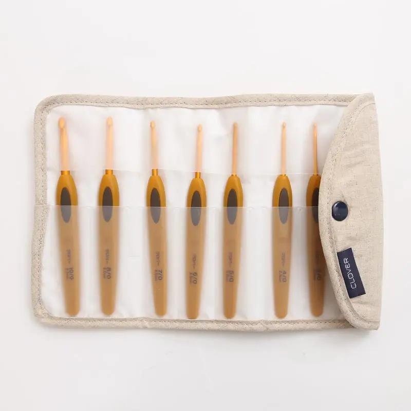 

Крючок для вязания cloverseries 43-606, 8 шт./компл., мягкий на ощупь, подарочный набор спиц