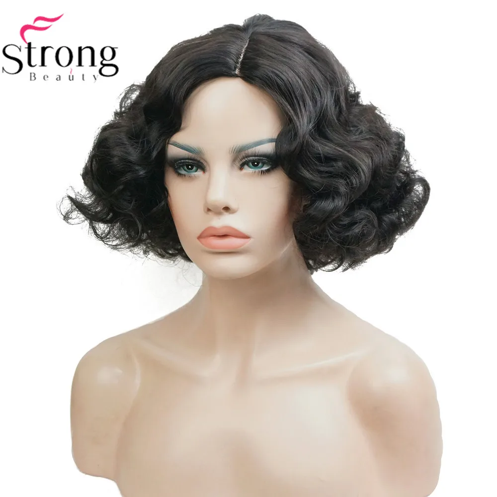 StrongBeauty медные/белокурые волосы, короткие кудрявые волосы, Женские синтетические парики без шапочки