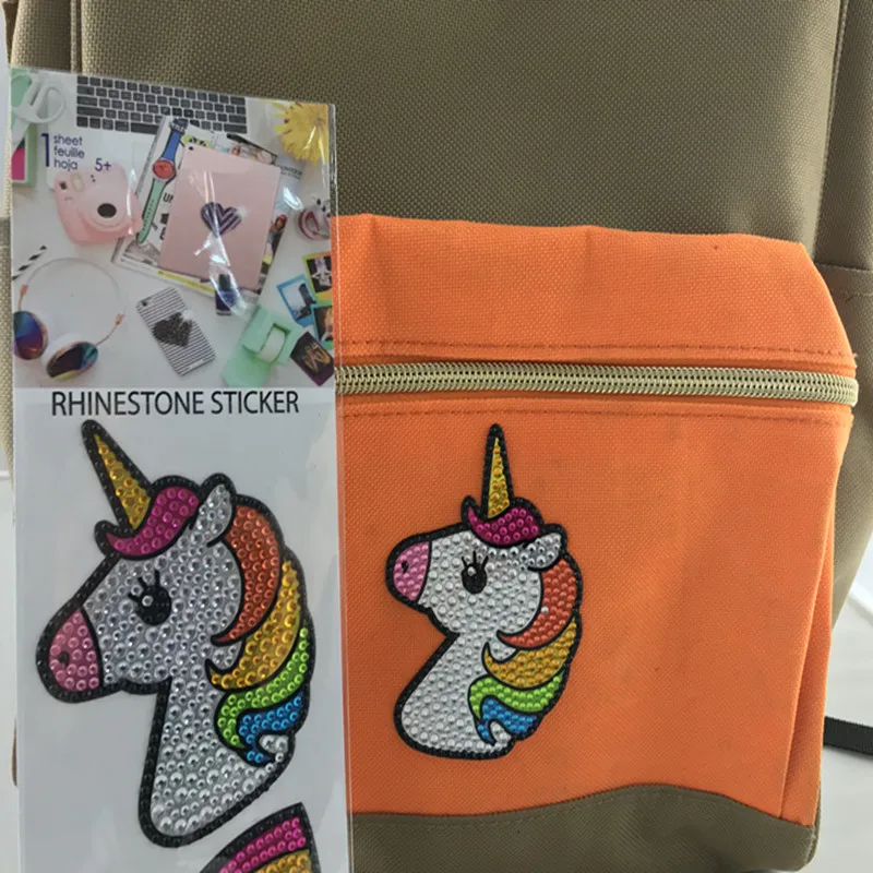 Multicolor Unicorn Motif Acrylic Rhinestones Stickers Phone PC Shoes Bag Car Art Decals Bags Beauty Decor DIY Accessories | Дом и сад