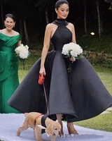 2020 unique designed black bridesmaid dresses ankle length sleeveless three kinds of country wedding guest dress
