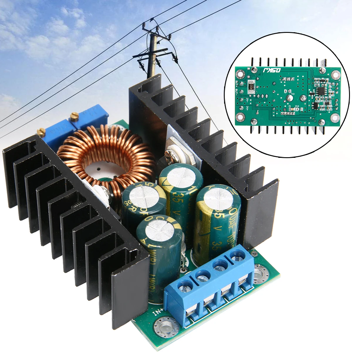 Электрический понижающий преобразователь DC -DC CC CV модуль питания 5-40 В до 1 2-35 в 9A 300