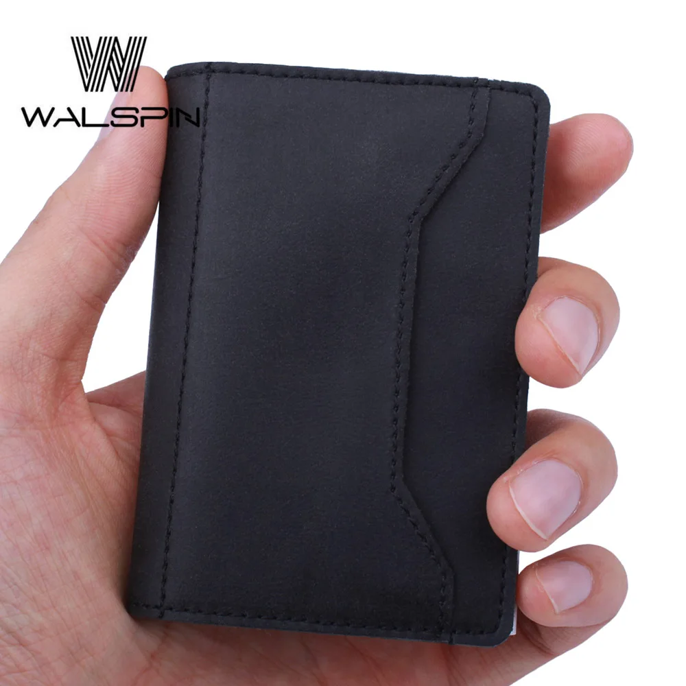 Алюминиевые тонкие кожаные кошельки для мужчин кредитный ID маленький держатель