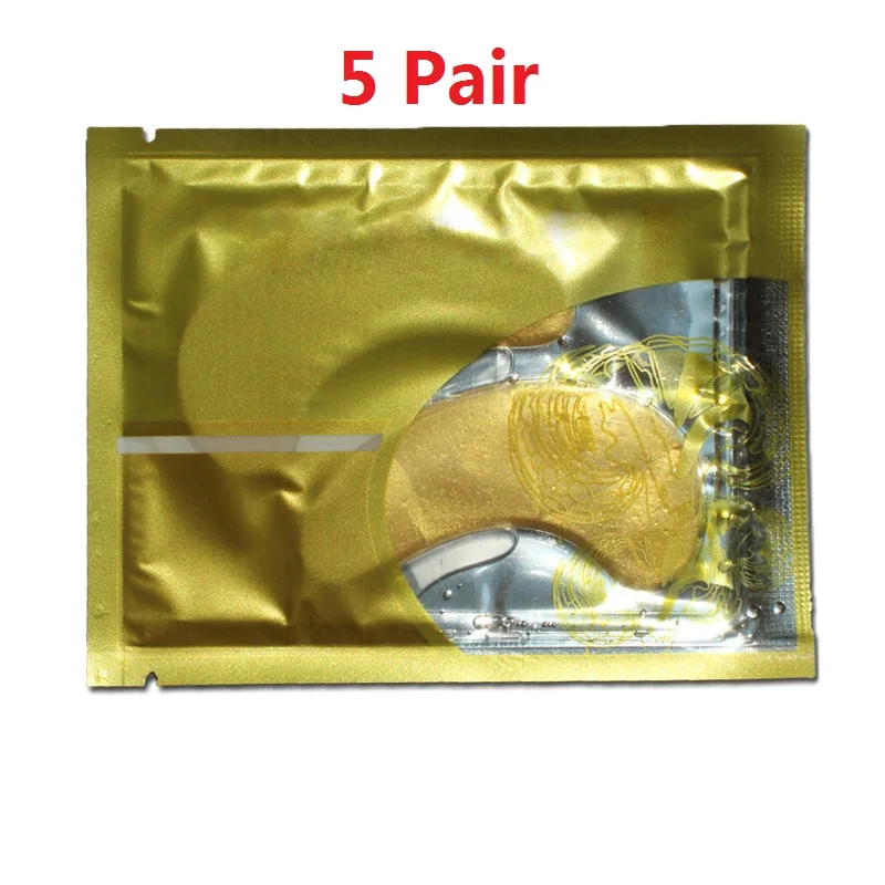 5pair Eye Mask Золотая маска под глазами маска-патч для ухода за глазами кристаллическая коллагеновая маска для глаз темные круги против отечности увлажняющая нашивки в виде глаз маска - Цвет: 5pair Eye Mask