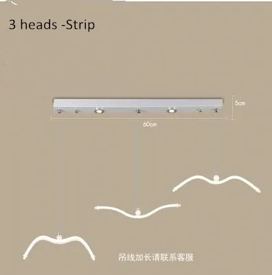 3 heads -Strip Скандинавский дизайн чайки светодиодные люстры для бара/кухни птицы Люстра Потолочный акриловый Блеск подвесной светильник - Цвет абажура: 3 heads -Strip