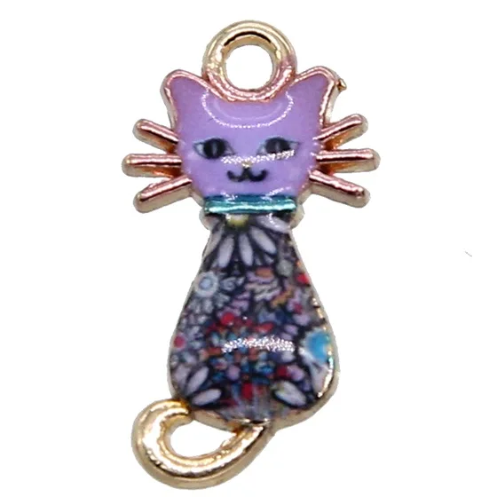 6pcs KC gold 3 Модные амулеты мульти милый кот эмаль амулеты для изготовления ювелирных изделий браслет/ожерелье/серьги Модные ювелирные изделия женские аксессуары - Окраска металла: 6pcs KC gold 3