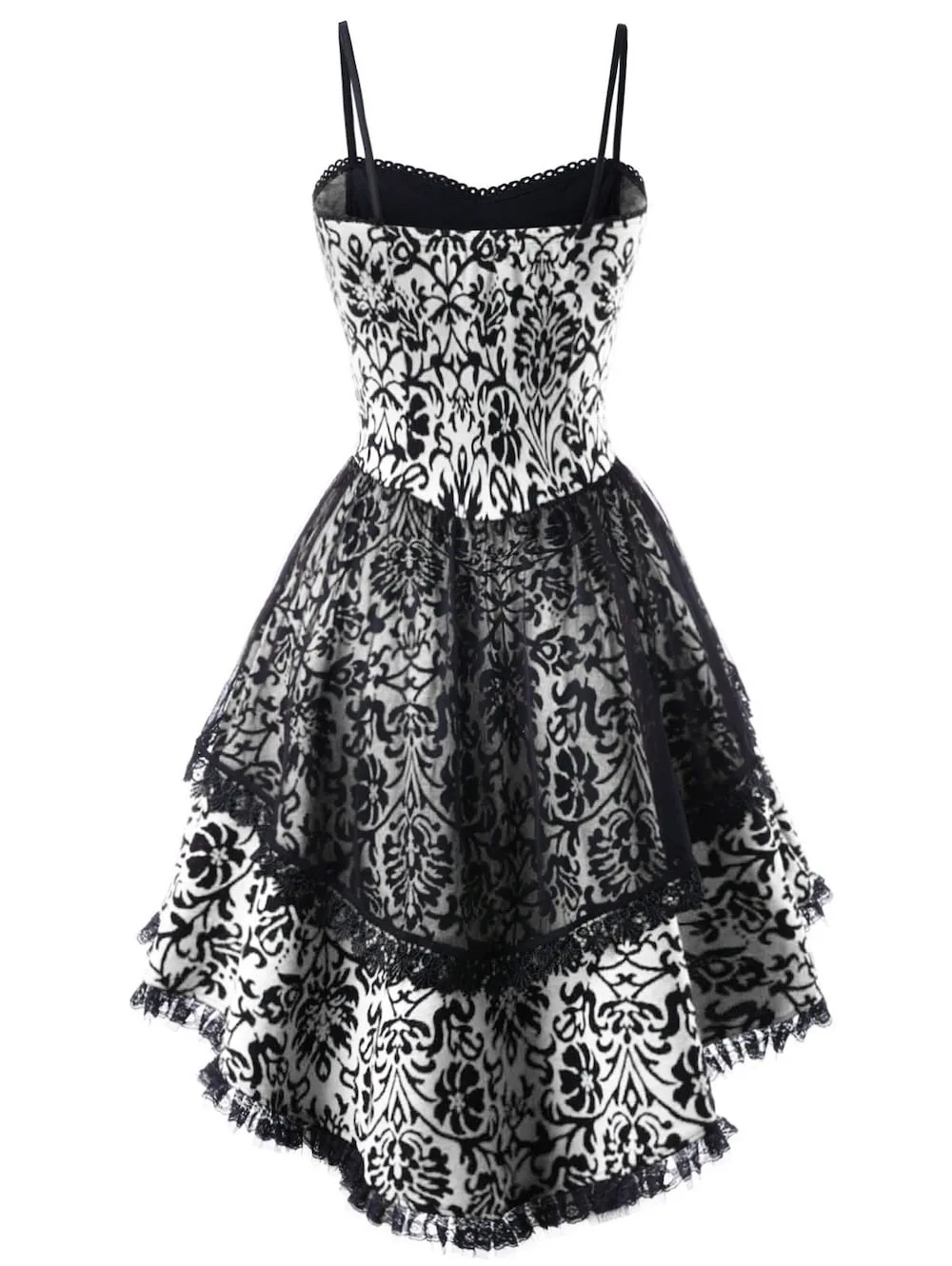 

Plus Size S-5XL Layered Dip Hem Corset Dress Party Dress Fashion black red dress