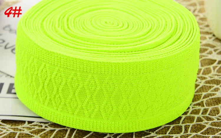 yellow-green 5 см Высокое качество прочные брюки юбка пояс/украшение автомобиля мягкая жаккардовая резинка/эластичная лента - Цвет: yellow-green