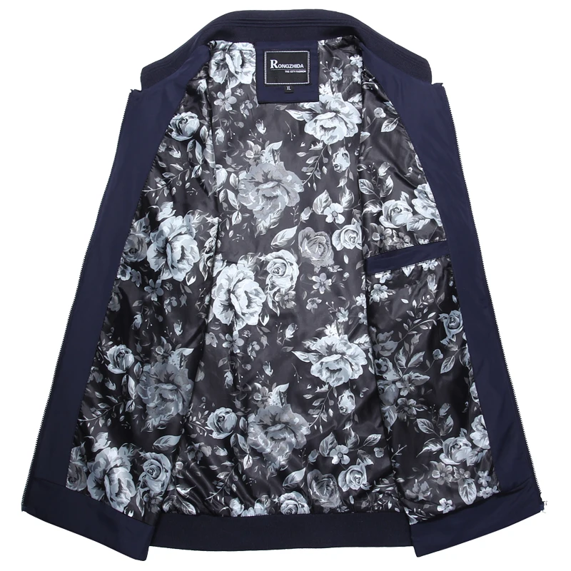 Ветрозащитное пальто Для мужчин Куртки полиэстер осень ветровка цветочный узор внутри большой карман на молнии Бейсбол Боулинг куртка