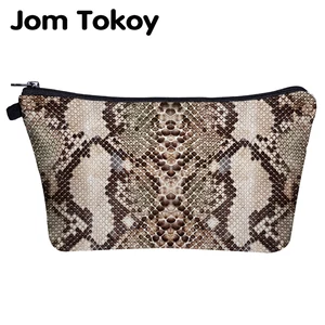 Jom Tokoy косметичка с принтом под змеиную кожу, легкая косметичка, органайзер, женская косметичка