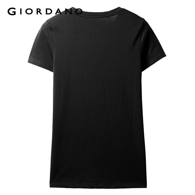 Giordano женская футболка Женская облегающая ребристая с круглым вырезом короткими