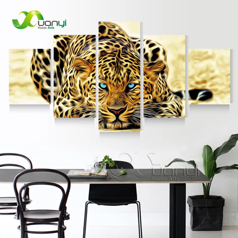 

5 Plane Art Print Abstract Oil Painting Leopards Modern Home Decor Wall Art Canvas Animal Picture Canvas Print Unframed PR1247