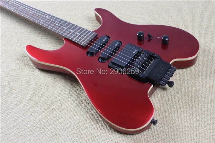Hot sale steinberg electric guitar without headstock. real picture metal red classical version headless guitar.free ship | Спорт и