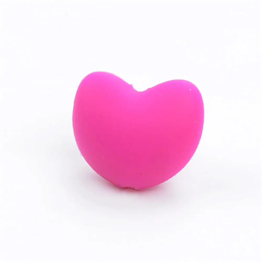 LOFCA-Cuentas de silicona en forma de coraz&oacute;n, 10 piezas, colgante para mordedor, joyer&iacute;a para la dentici&oacute;n del beb&eacute;, Cuidado Oral del beb&eacute;, collar con soporte para chupete-4