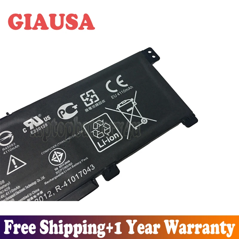 GIAUSA Новая батарея 11 4 V 48Wh B31N1429 для Asus A501LB5200 A501L K501U K501UX K501UB серия|Аккумуляторы