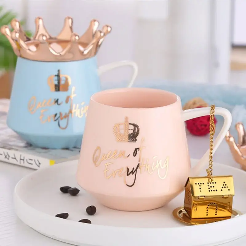 Корона тема молоко/Кофе Кружки Мультфильм Многоцветный кружки чашки кухня