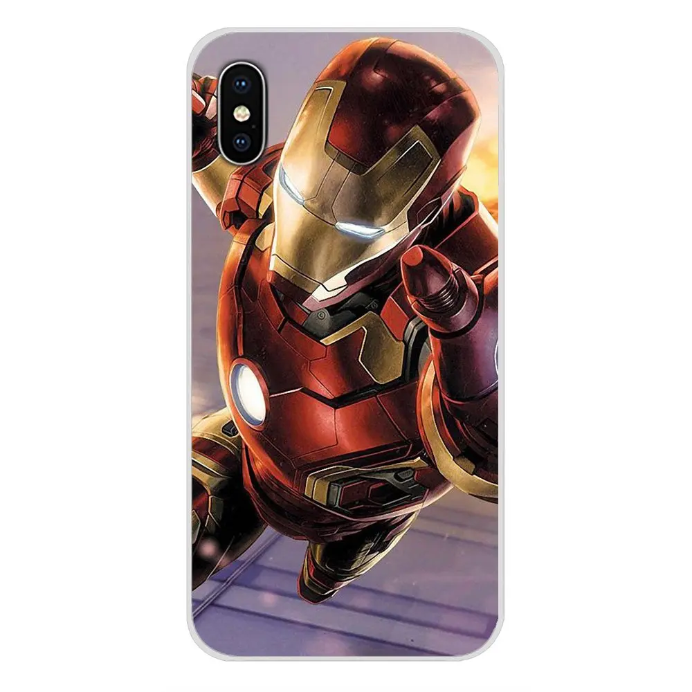 Супер герой Железный человек Jarvis прозрачные ТПУ чехлы накладки для Apple iPhone X XR XS MAX