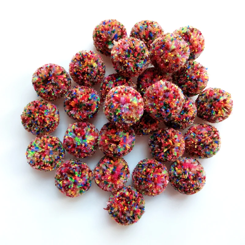 Мягкие шарики Помпоны для рукоделия 25 мм разноцветные помпоны украшения дома и