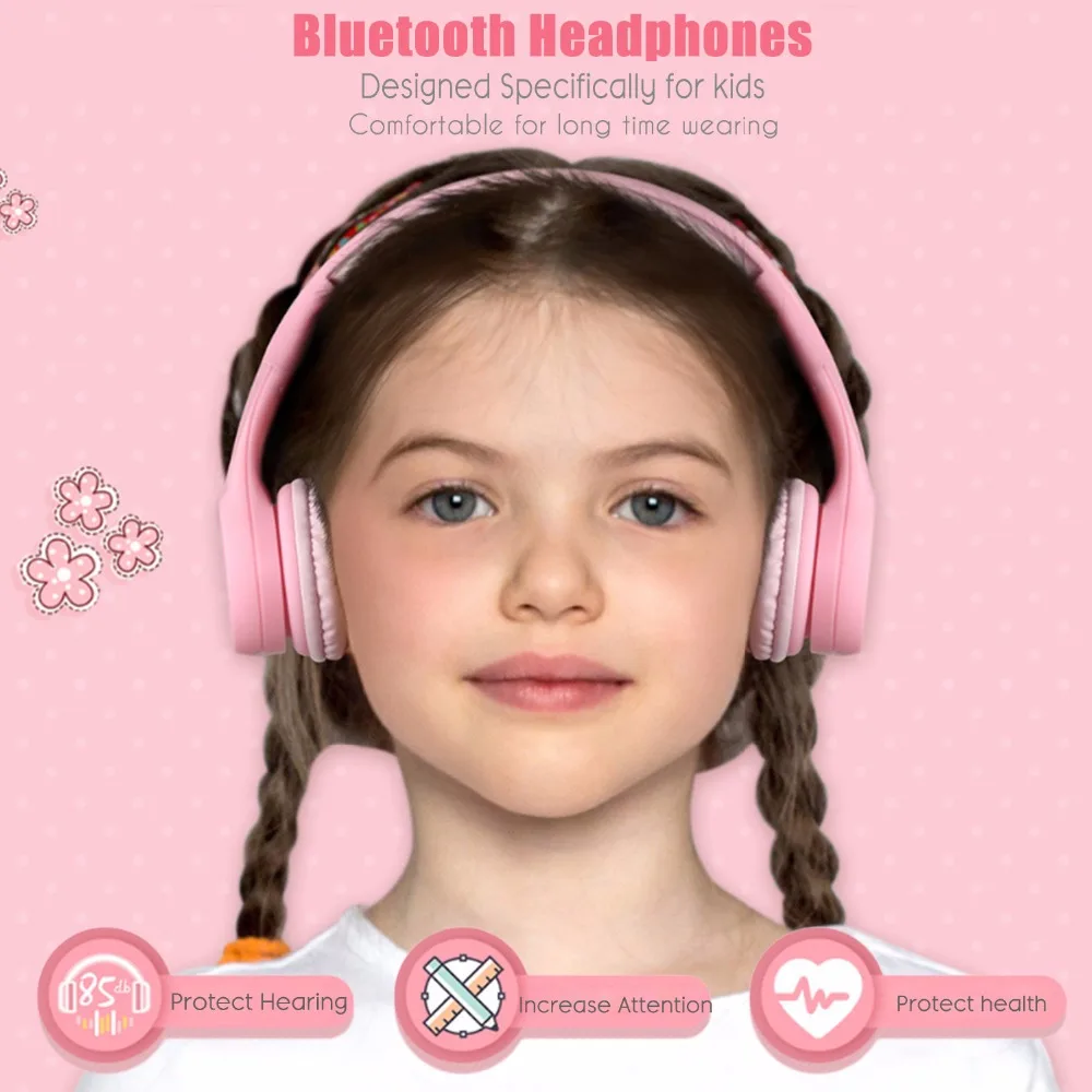 JINSERTA, Bluetooth наушники, портативные детские наушники с микрофоном, Складная регулируемая повязка на голову, гарнитура для детей, рождественские подарки