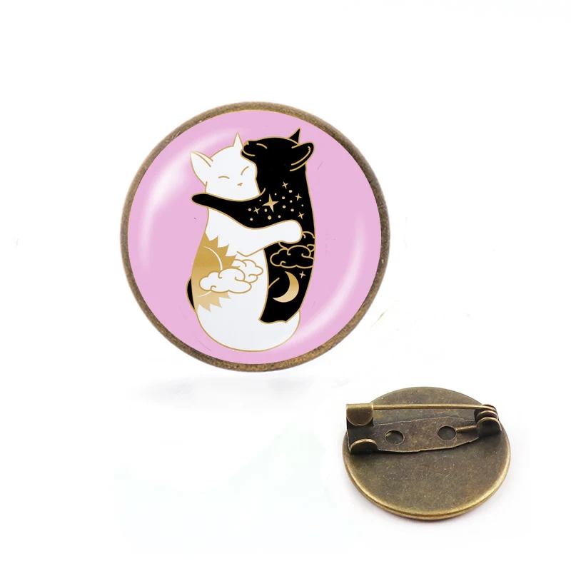 Новинка 2019 Милые Броши в виде кота для женщин и мужчин серебряный черный