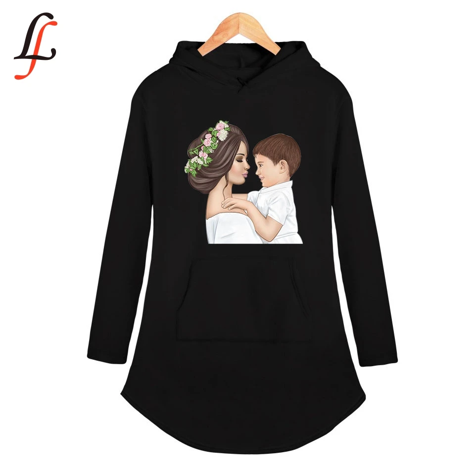 Повседневное платье с капюшоном Happy mother's Day K Pop Спортивная рубашка карманами