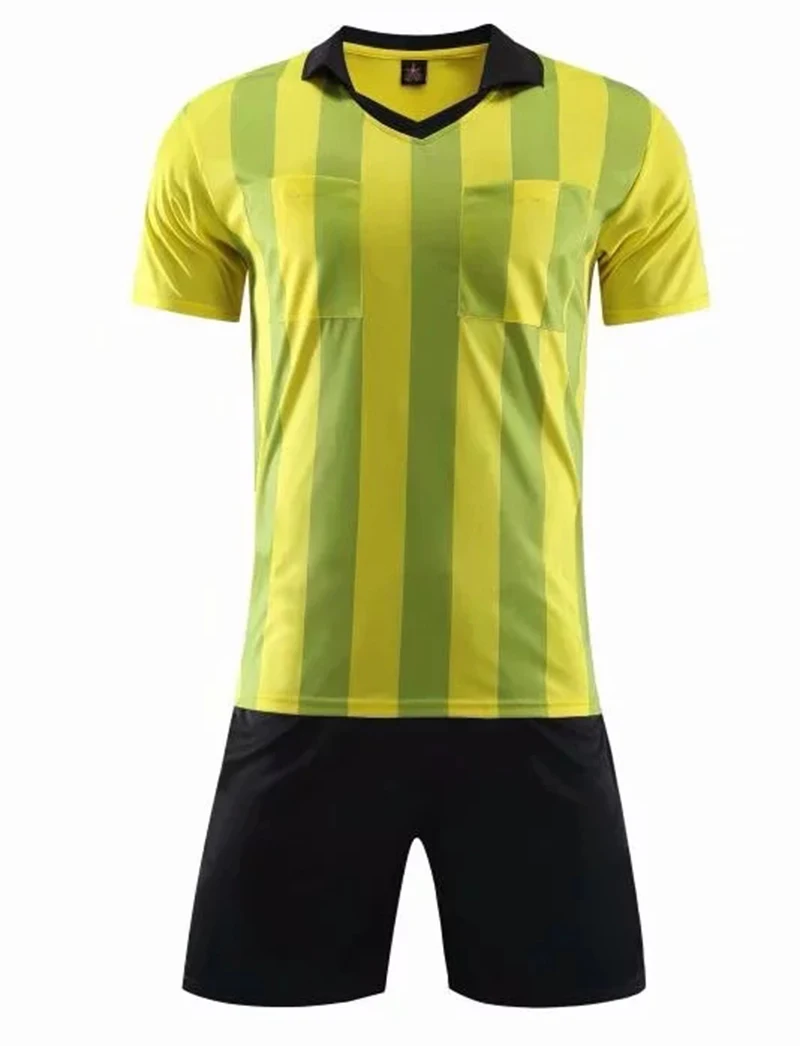 Мужские футбольные костюмы а+++ рефери футбольные майки maillot de foot тренировочная футбольная рубашка рефери Униформа судьи футбольный набор