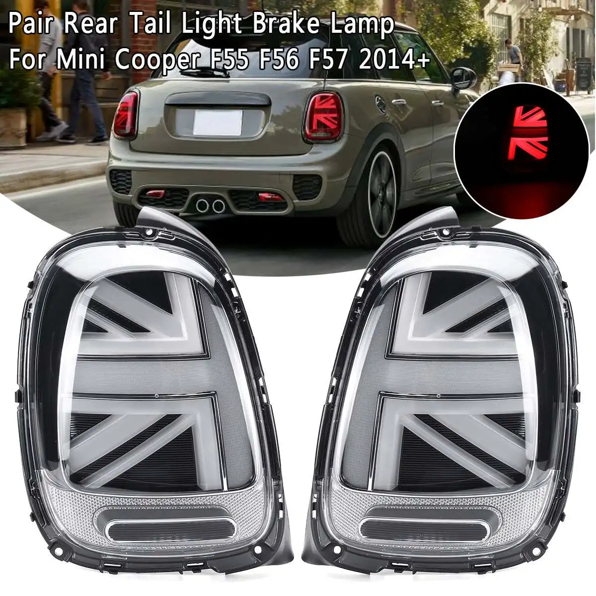 2 шт. Автомобильный задний светильник, универсальный для Mini Cooper F55 F56 F57+ светодиодный W/лампа заднего хода, задний противотуманный светильник