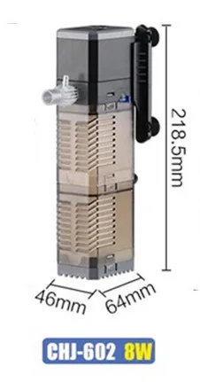 CHJ-602 Фильтр для аквариума+ воздушный насос 3 в 1 бесшумный аквариум погружной фильтр кислород внутренний насос губка водяной насос с распыление дождя - Цвет: CHJ-602