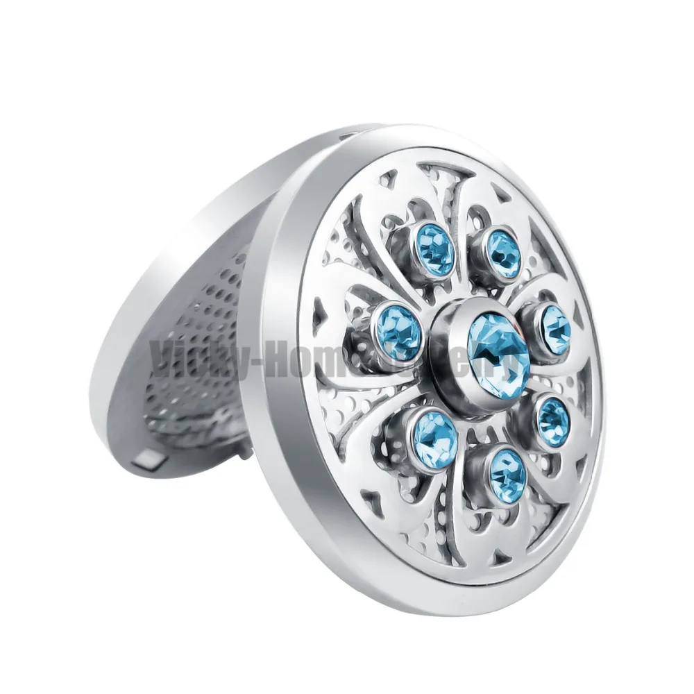 С цепочкой в подарок лотос с цветными кристаллами (38 мм) ароматерапия/эфирный