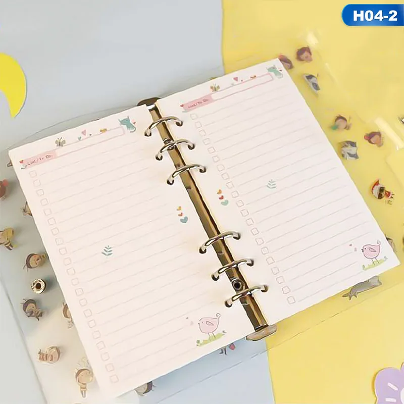 H04 1 шт. корейские канцелярские A5/A6 Стандартный 6-луночное с отрывными листами книги внутреннее ядро справочник для заправки зажигалок Цвет заменить внутренние страницы - Цвет: H04