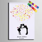 Персонализированная Картина на холсте с отпечатками пальца, свадебный подарок, книга для поцелуев, свадебный душ, вечерние сувениры, 2 набора Inkpad