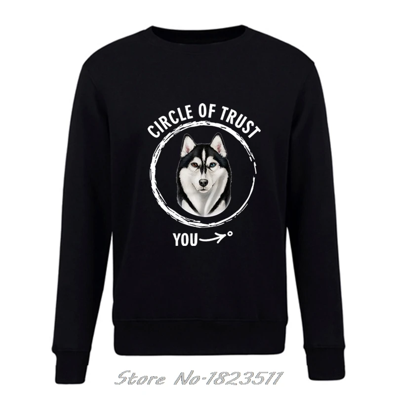 Мужская забавная Толстовка Harajuku с капюшоном надписью Circle Of Trust Husky Breed подарок для