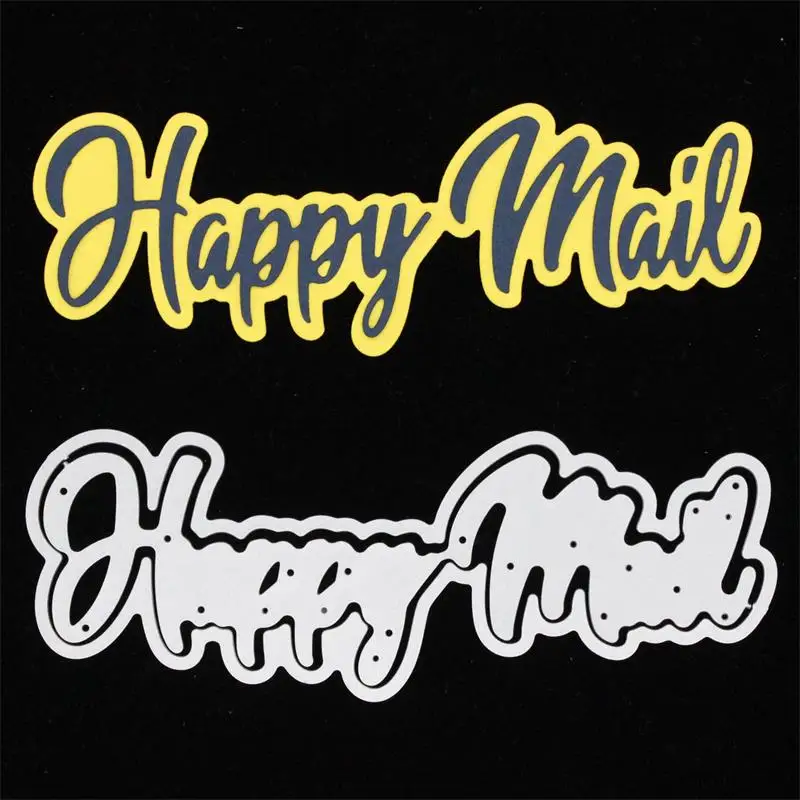 

Металлические штампы Happy Mail, трафареты для «сделай сам», Скрапбукинг/фотоальбом, декоративное тиснение, бумажные открытки «сделай сам»
