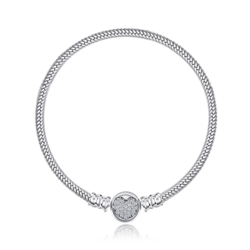 Jewelrypalace стерлингового серебра 925 элегантные блестящие сердца Браслеты 2018 Новый