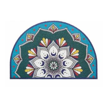 Mandala ПВХ шелковая петля Пылезащитная Мандала коврик с рисунком ковер d-образный кактус напольные дверные коврики скребок для обуви для ванной комнаты коврики черный - Цвет: Mandala